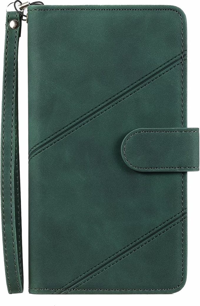 Hoesje geschikt voor iPhone 7 - Bookcase - Koord - Pasjeshouder - Portemonnee - Kunstleer - Groen