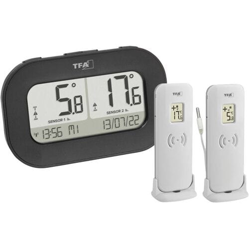 TFA Dostmann DOUBLE-CHECK 30.3073.01 Draadloze thermometer digitaal Zwart