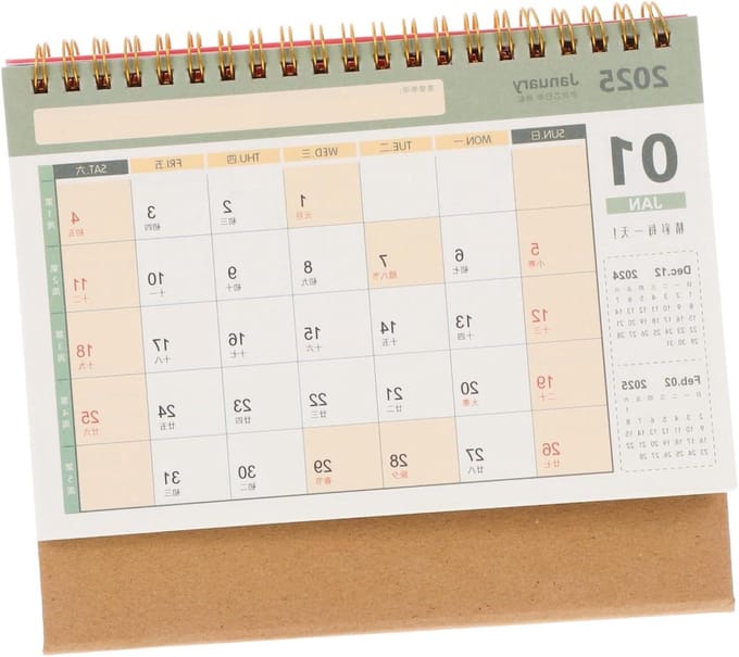 Allecto Plus - Bureaukalender 2025 maandkalender bureautafel mini-agenda nieuwjaarkalender.