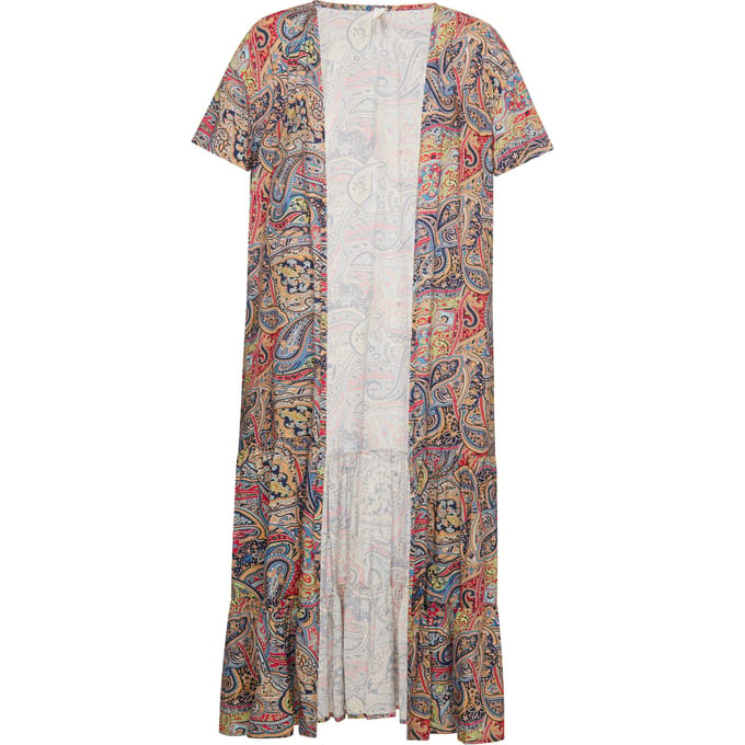 usha Kimono Dames Navy Veelkleurig
