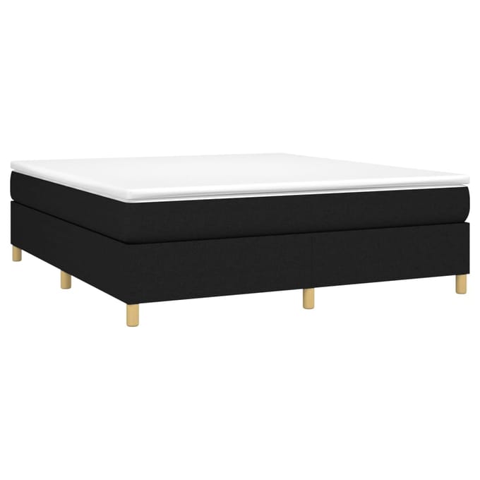 vidaXL - Boxspring - bed - stof - zwart - 180x200 - cm