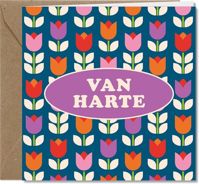 Wenskaarten - verjaardag - Van Harte - RETRO