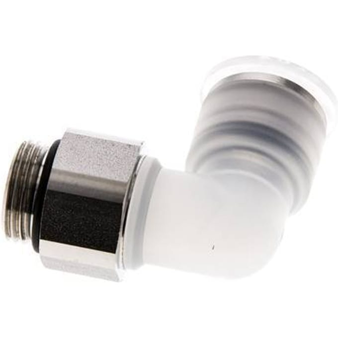 12mm x G3/8'' 90 graden L-verbinding PA/RVS Insteekfitting Buitendraad Draaibaar EPDM
