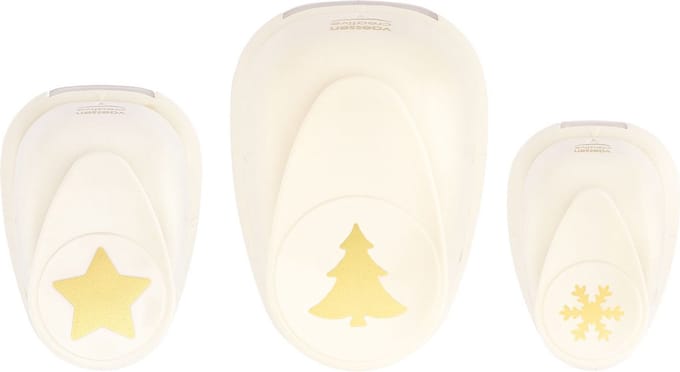 Vaessen Creative Pons Set - Figuurpons - Kerst - 3 st. - 1,5 tot 2,5 cm