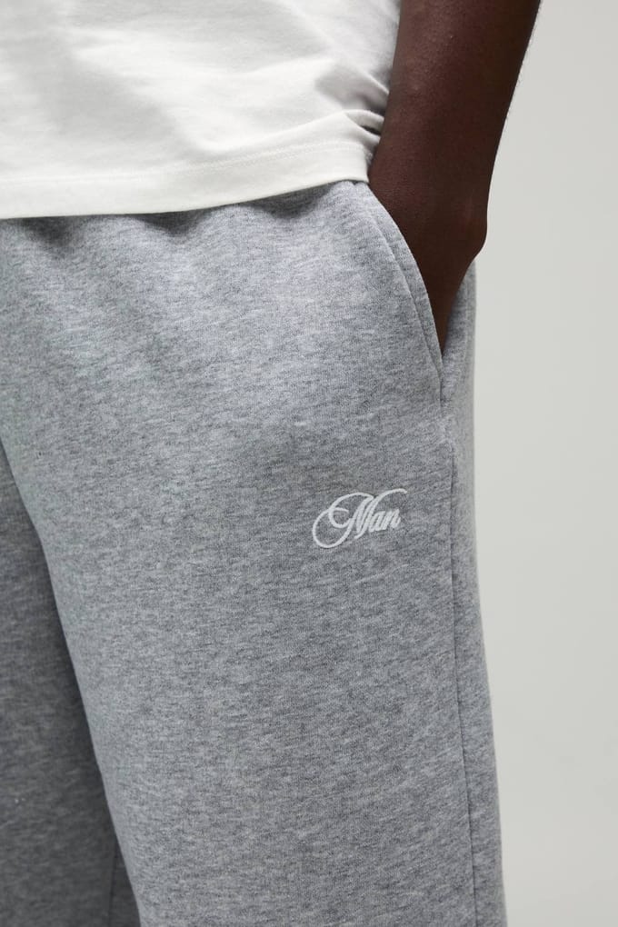 Basic Baggy Men's Script Joggingbroek | Grey Marl | Size 5XL