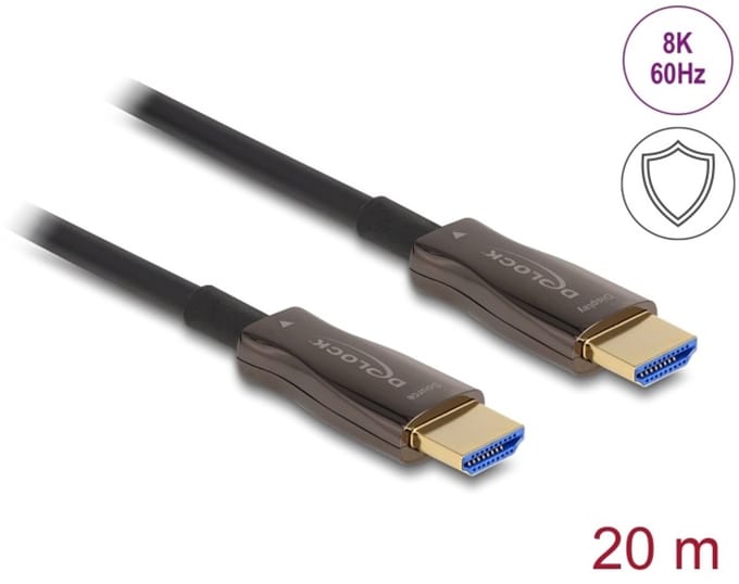 Delock Active Optical HDMI Cable with metal armouring 8K 60 Hz 20 m