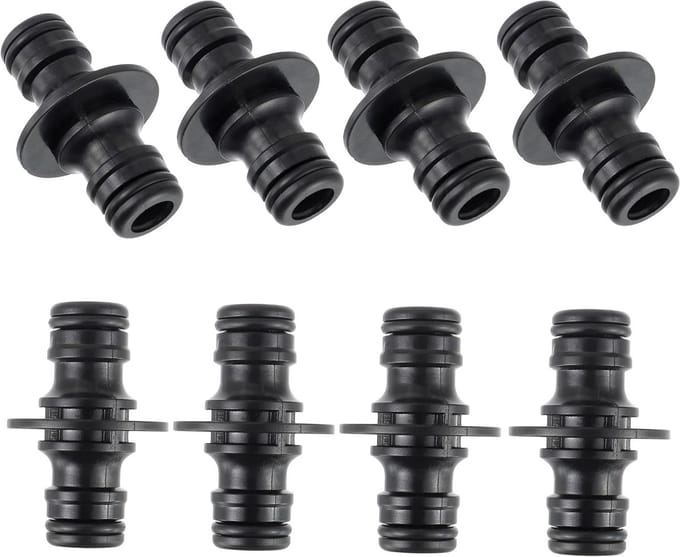 Set van 8 dubbele slangaansluitingen, 1/2 inch, voor veilige verbinding van tuinslangen en accessoires