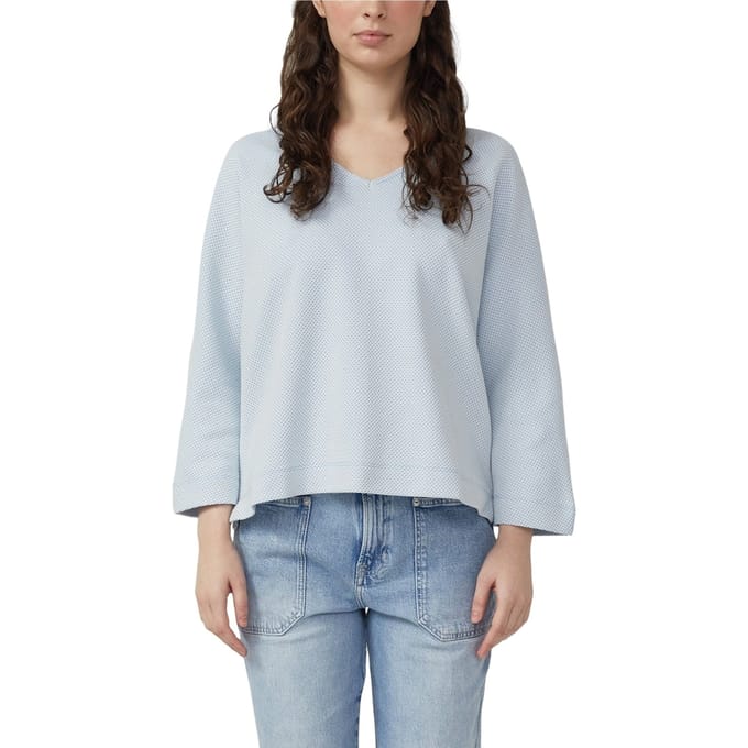 Dames Sweatshirt van zacht jersey met V-hals en gestructureerd patroon s.Oliver