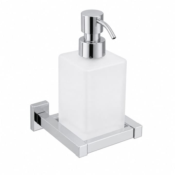 Plieger Cube Zeepdispenser - Matglas - Chroom