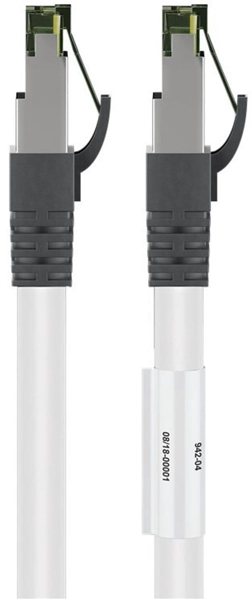 Danicom Cat8 S/FTP (PIMF) patchkabel - 5 meter wit - netwerkkabel - internetkabel - UTP kabel - RJ45 - 10000 mbit/s