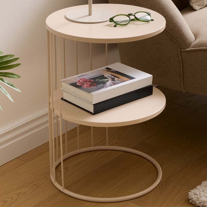 Eazy Living Bijzettafel Ø 36 cm Destin Taupe
