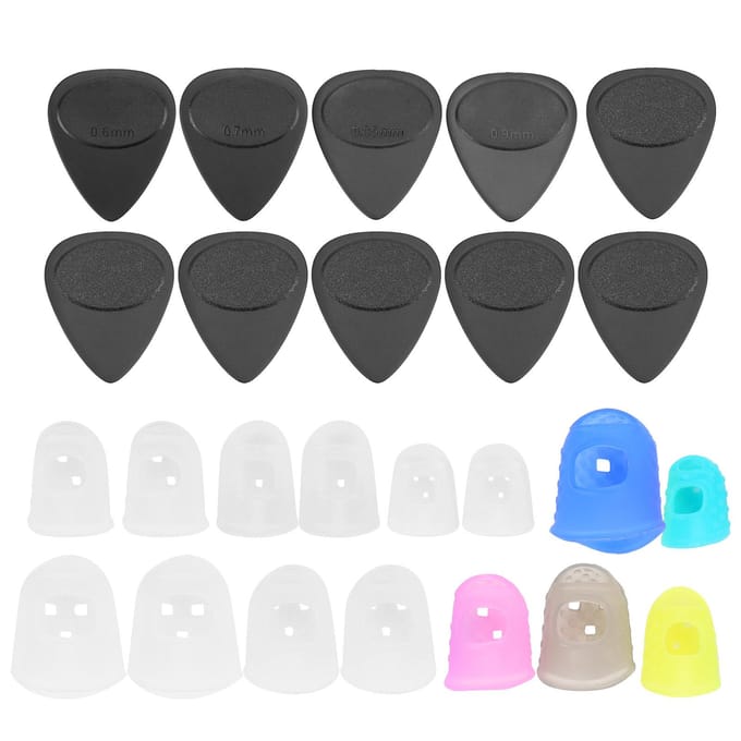 Plectres de Guitare Dépolis Protecteurs de Doigts en Silicone Accessoires d'Instruments de Musique gray