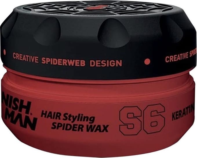 Nishman Spider Wax S6 Keratin, Sterke Hold Glanzend 150ml voor Heren