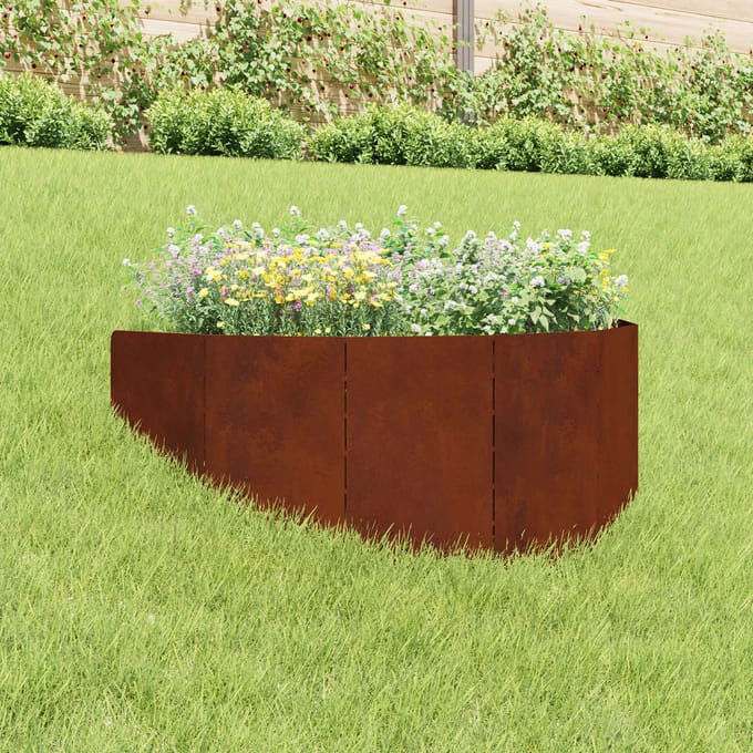vidaXL - Gazonrand - 100 - x - 45 - cm - Staal - Roestig