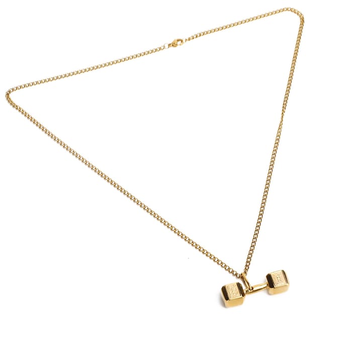 Dumbbell Hanger Ketting Unisex Modieuze Sieraden Ketting Cadeau Kleding AccessoireGoud beige