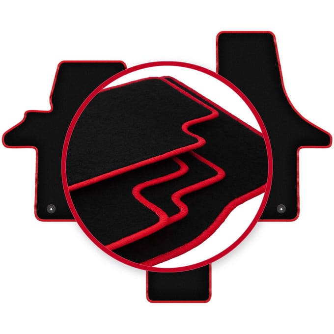 CARLUX-RED automatten voor: VW Transporter T5 Caravelle 2-zits (2003-2015)