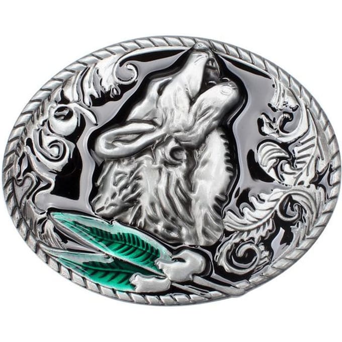 Western Wolf legering riemgesp gray