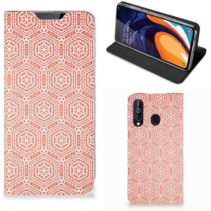 Samsung Galaxy A60 Hoesje met Magneet Pattern Orange