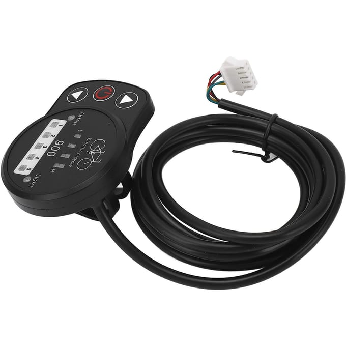 36V 48V Elektrische Fiets LED Meter Snelheid Batterijvermogen Koplamp Schakelaar Displaypaneel voor KT Controller Gewone Aansluitingen black