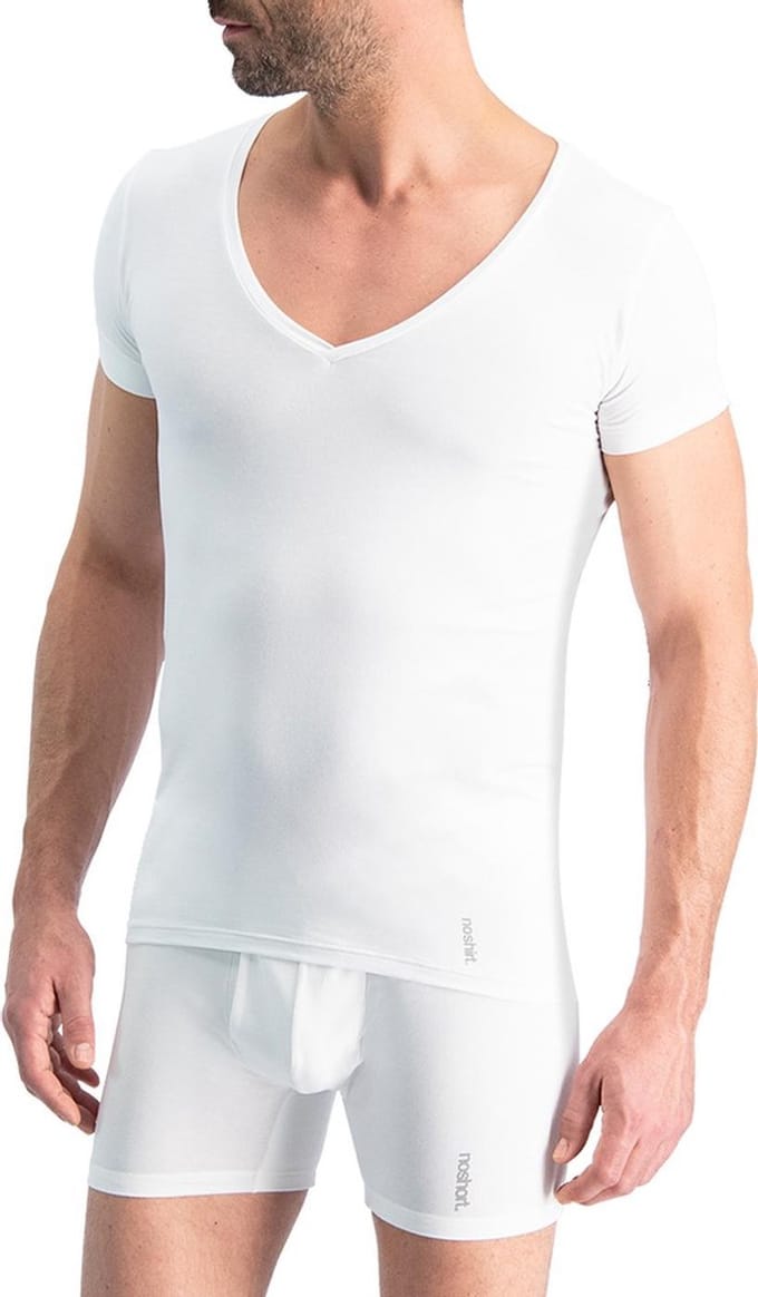Noshirt Lite Cotton - Ondershirt - Diepe V-Hals - Katoen - Wit - M
