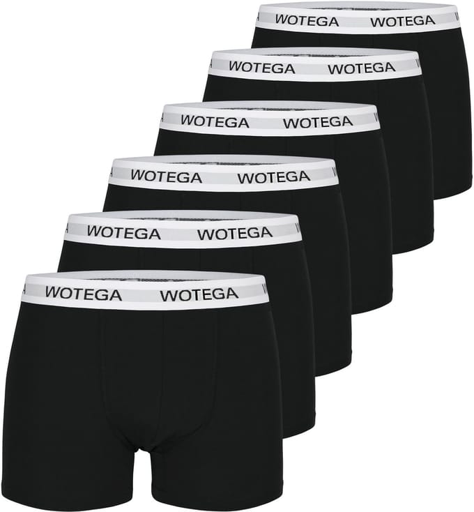 WOTEGA Heren Boxershort Joe – Katoen Stretch – Zwart – Elastische tailleband – 6-pack