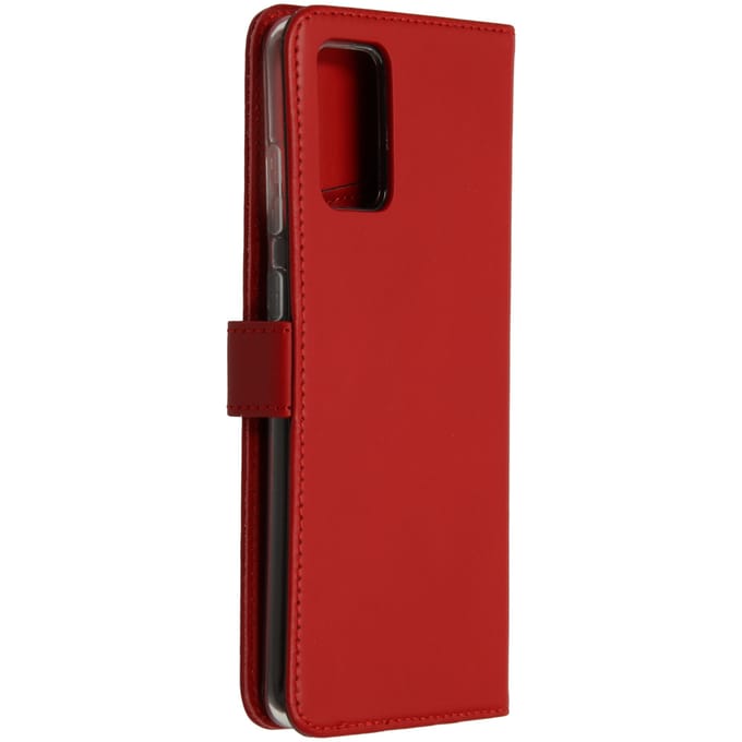 Selencia Hoesje - Geschikt voor Samsung Galaxy S20 Plus - Echt Lederen Bookcase - Rood