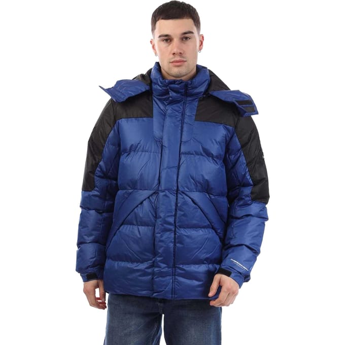 Crosshatch Heren Camptor jas met panelen (Blauw)