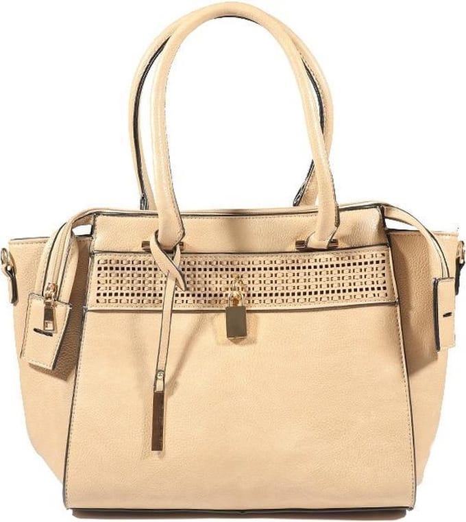 Tas Dames - PU Kunstleer - 42x27 cm - Bruin - Dielay