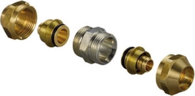Uponor Fit schroefkoppeling PEX 16x1.8/2.0mm messing