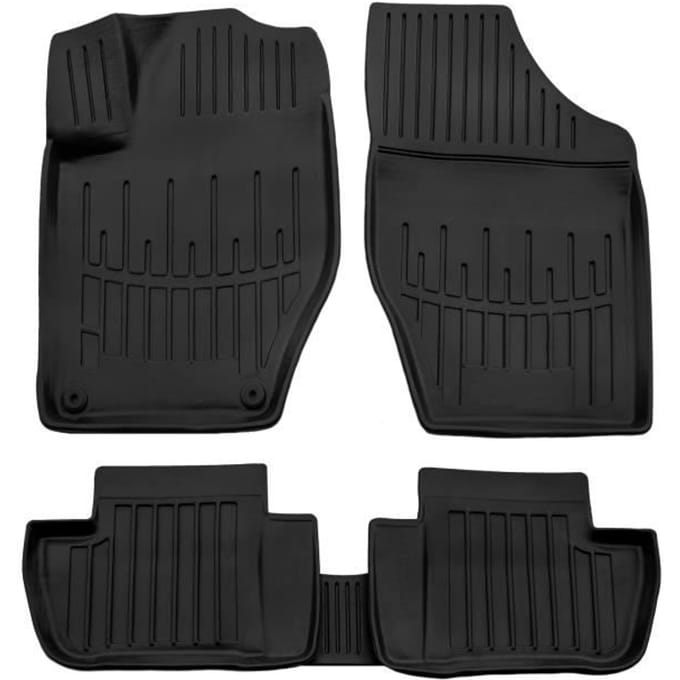 Tapis De Sol En Caoutchouc Premium - SCOUTT - Peugeot 308 2007-2013 - Conception 3D - Résistant à l'eau - Flexible noir
