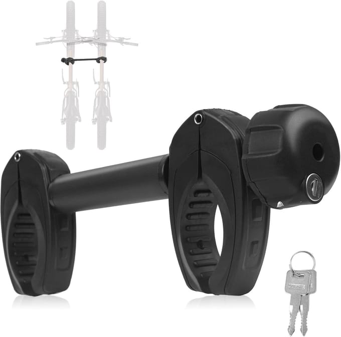 WARMFAY Fietshouder Bike Holder 2-Fietsframehouder Fiets 2 en 3 aansluiten-Zwart