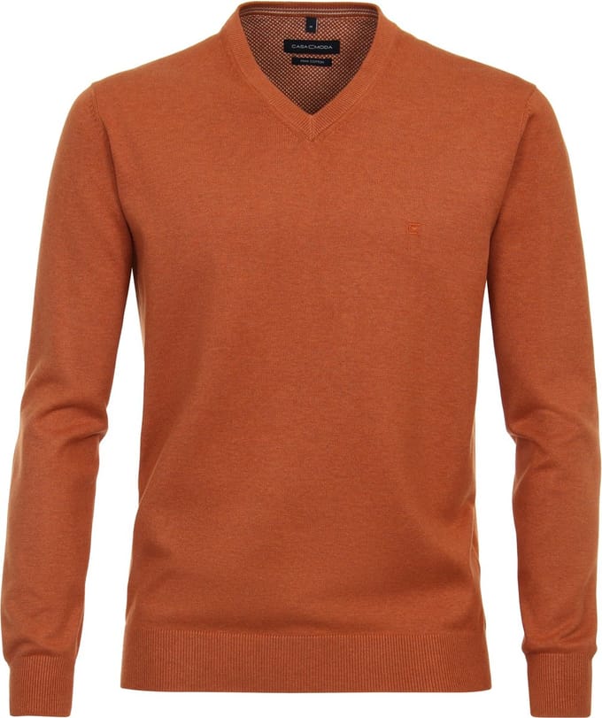 CASA MODA comfort fit trui - oranje - Maat: 5XL