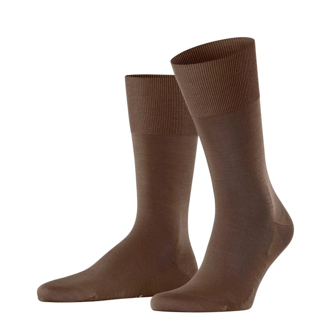 FALKE ClimaWool eenkleurig wol lyocell sokken heren bruin - maat 41-42