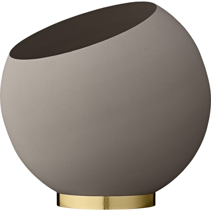 AYTM bloempot Globe, Ø 37 cm, grijsbruin, aluminium, staal