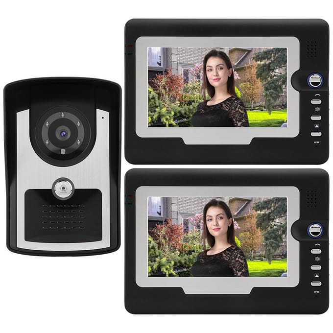 7  LCD Video Deurtelefoon Bedrade Intercom Deurbel Kit Thuis Toegangssysteem 1V2 SY810