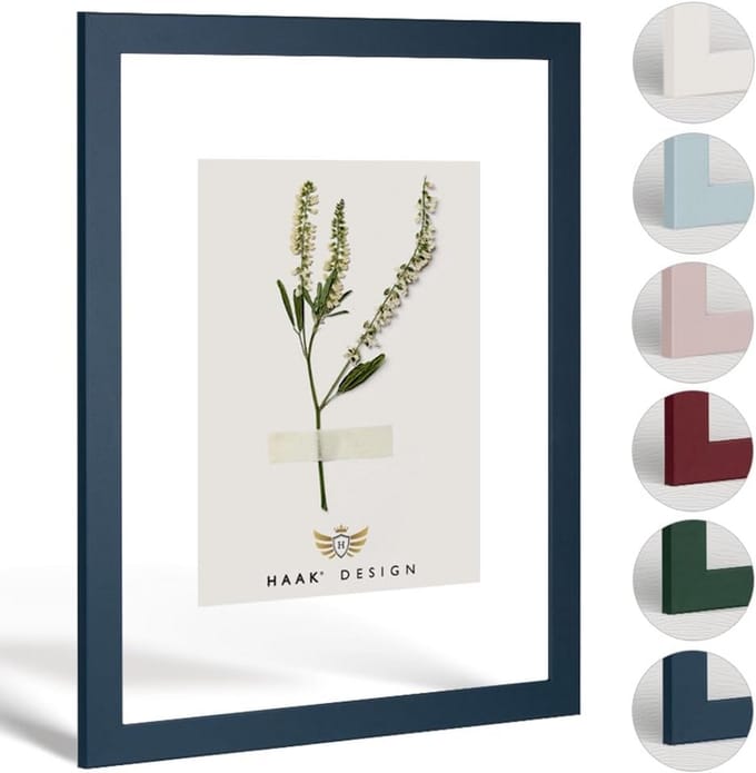 Fotolijst Dubbel Glas DIN A5 15x21 cm Donkerblauw - Klassiek & Modern
