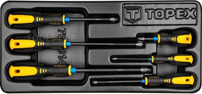 TOPEX Inleglade Inlay Schroevendraaierset PH, 6 delig