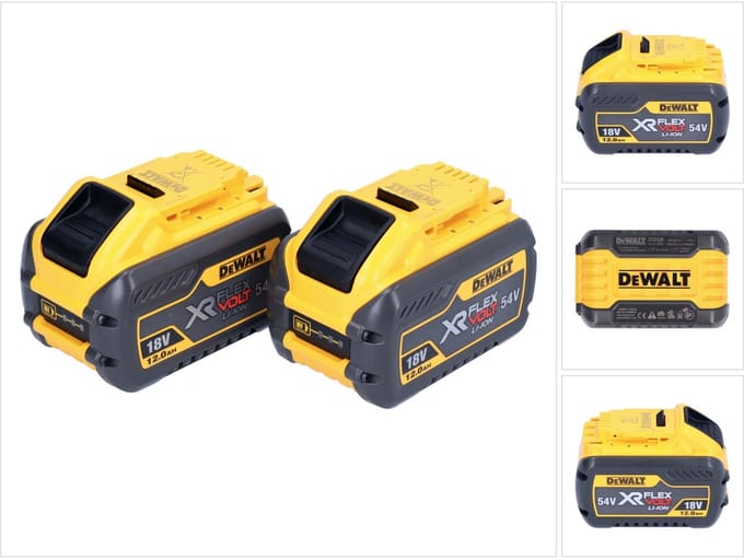 DeWalt 2x DCB 548 accu 18 V / 54 V max. 12 Ah / 12000 mAh Li-Ion XR FLEXVOLT - met laadindicator