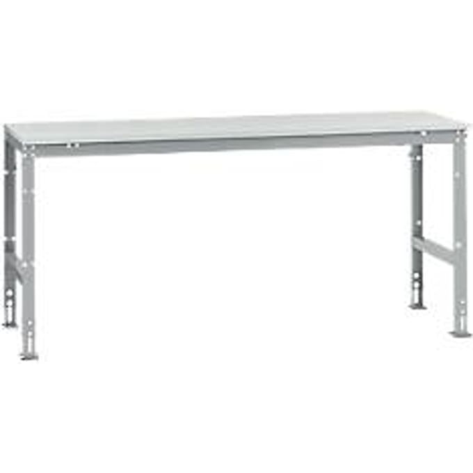 Manuflex basistafel UNIVERSAL Standaard, tafelblad melamine, 2000 x 800, aluminium zilver