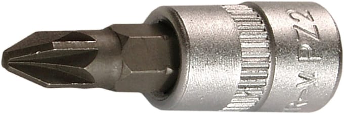 SW-staal PE/4-0 schroevendraaierbit, 6,3 mm (1/4") aandrijfkruis