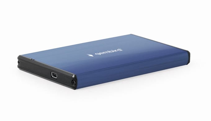 Externe HDD behuizing 2.5' SATA USB3.0 Donker-Blauw (brushed)