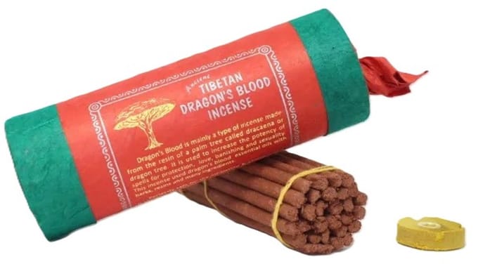 Tibetaanse wierook Dragonsblood - Tibetan Incense - 30 sticks met houder