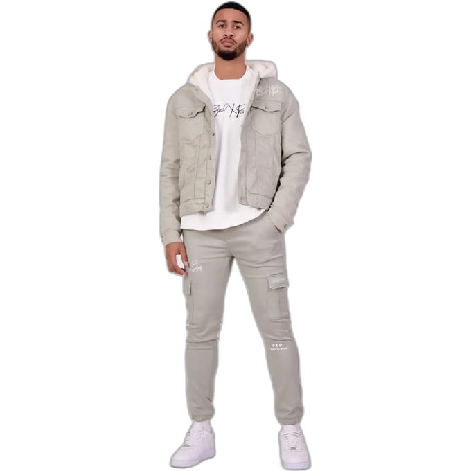 Denim jas met capuchon van schapenvacht Project X Paris