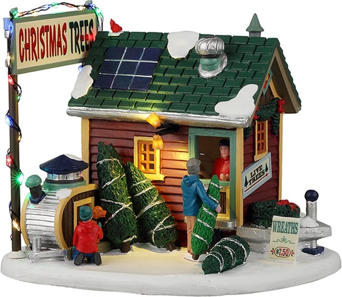 Lemax - 'Tiny House Tree Lot' - Verlichte Gebouw - Exclusief adapter (Werkt op batterijen)