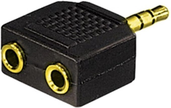 3,5mm Jack naar 2x 3,5mm Jack stereo audio splitter - verguld / zwart