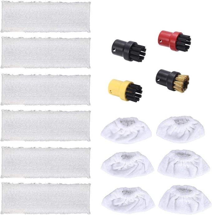 16 Stks Stoom Cleaner Accessoire Kit Ronde Borstel Microfiber Doek Pad Vervanging Voor SC EasyFix Mop Past Hand Floor Nozzle