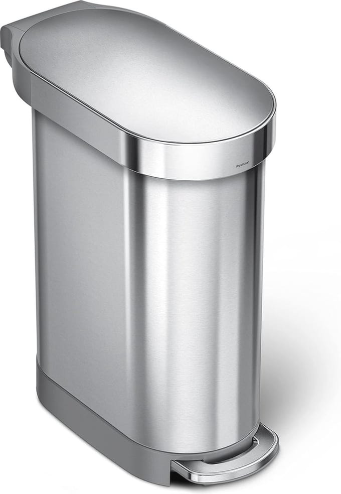Afvalemmer Roestvrij Staal 45L - Zilver