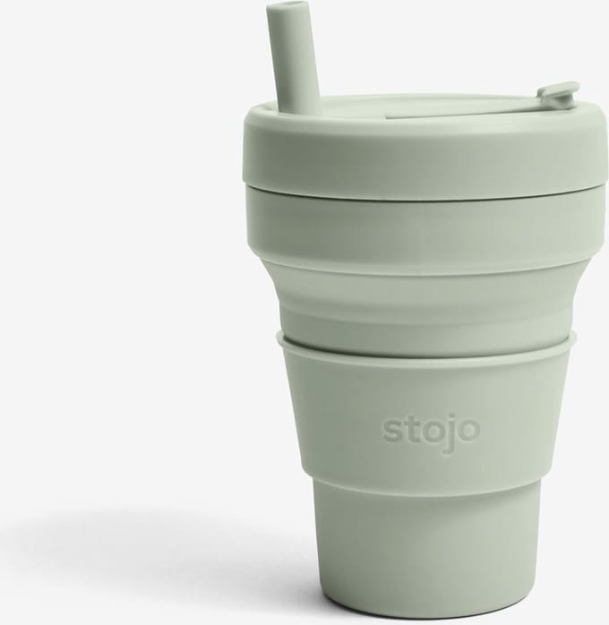 Stojo - Junior Cup met Rietje 250 ml Sage - Siliconen - Groen -