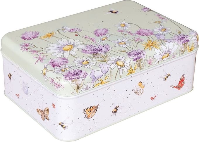 Voorraadblik 'The Country Set' Bee & Butterfly Rectangular Tin - Wrendale Designs