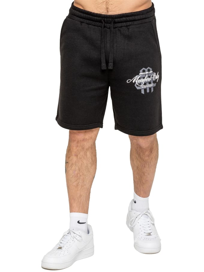 Enzo Milano Heren Bedrukte Fleece Korte Broek